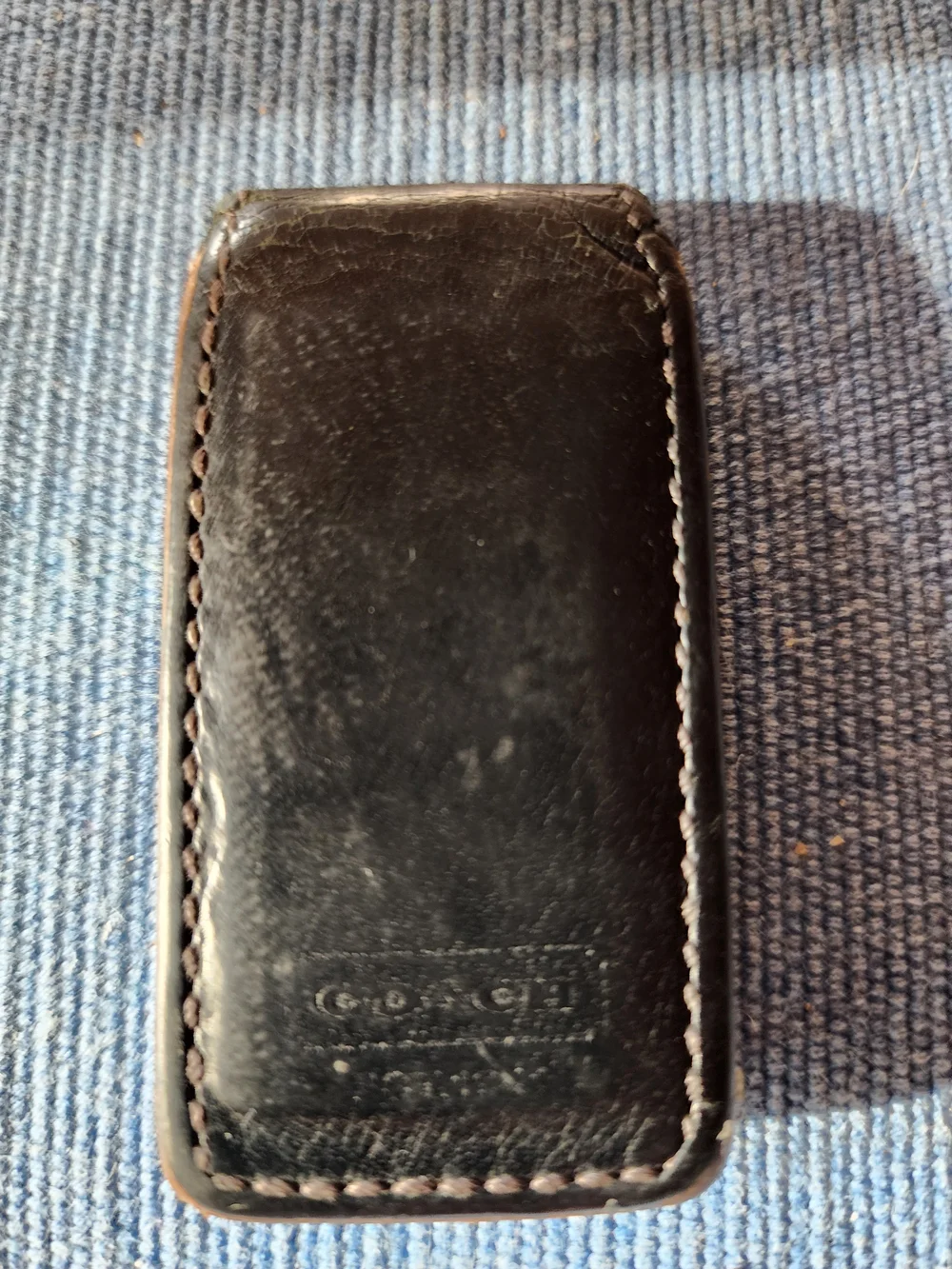 Coach Black Leather Money Clip/Card Holder